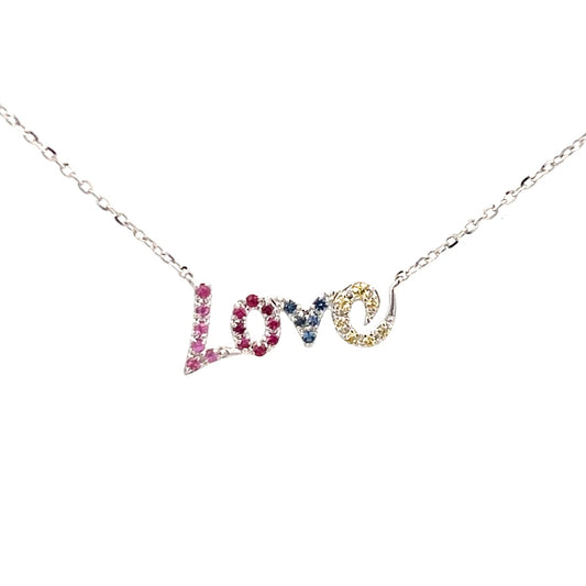 .13cttw Diamond Love Necklace | Love Necklace Gold | Love Pendant