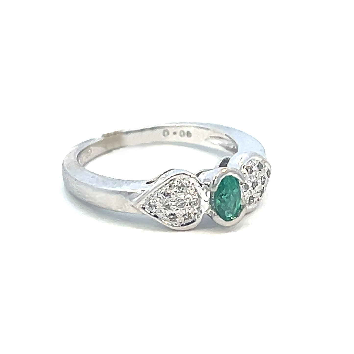 0.28cttw Oval Emerald Ring | Emerald Green Engagement Rings
