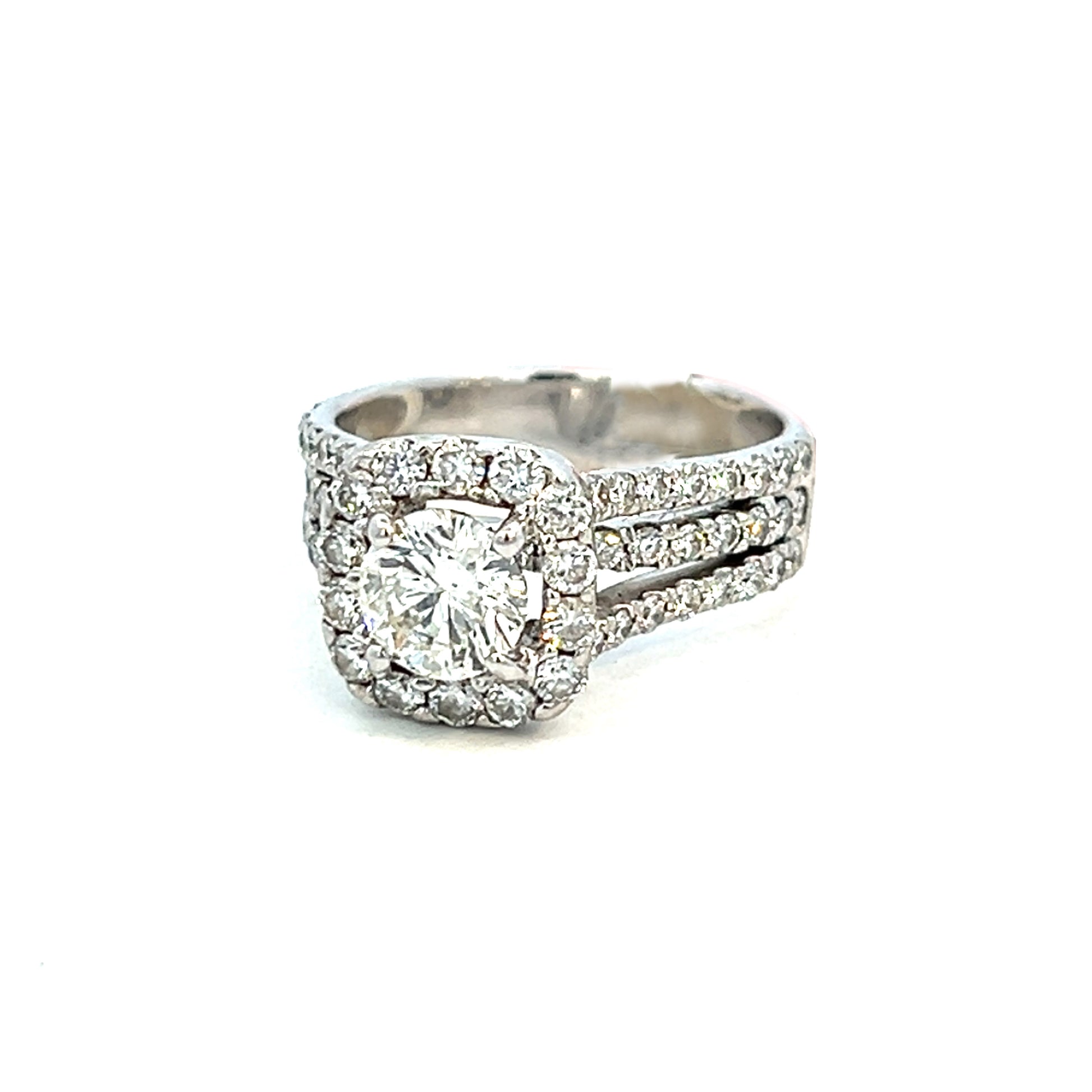 2 Carat Natural Diamond Engagement Ring | Halo Diamond Ring