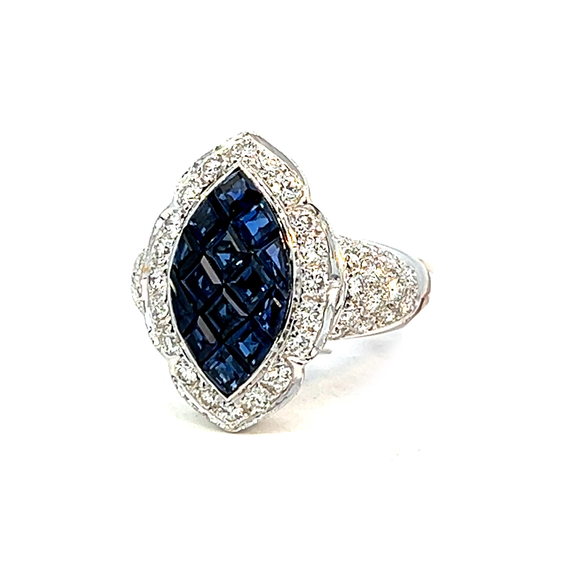 2.40cttw Marquise Sapphire Engagement Ring | Blue Sapphire Marquise Ring