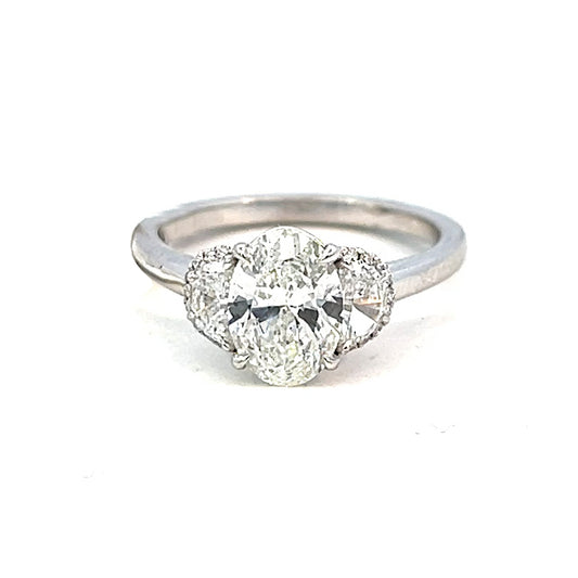 2.13cttw Oval Diamond Engagement Ring | 14k White Gold