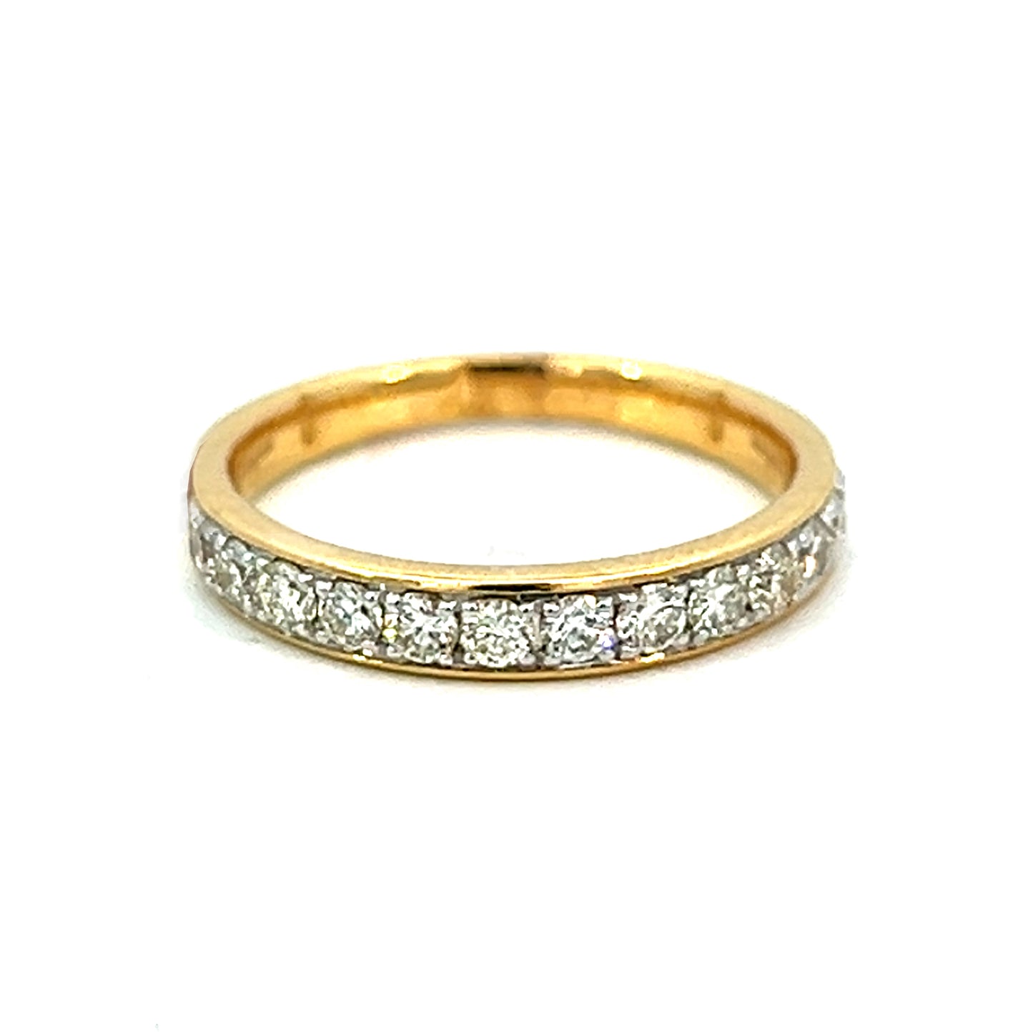 .58cttw Diamond Half Eternity Band | Half Eternity Diamond Ring | 14k Yellow Gold