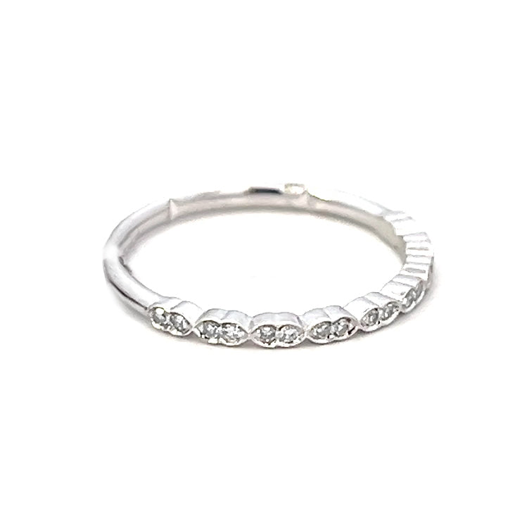 .10cttw Diamond Stack Ring | 14k White Gold | Fashion Ring | Half Eternity Wedding Band