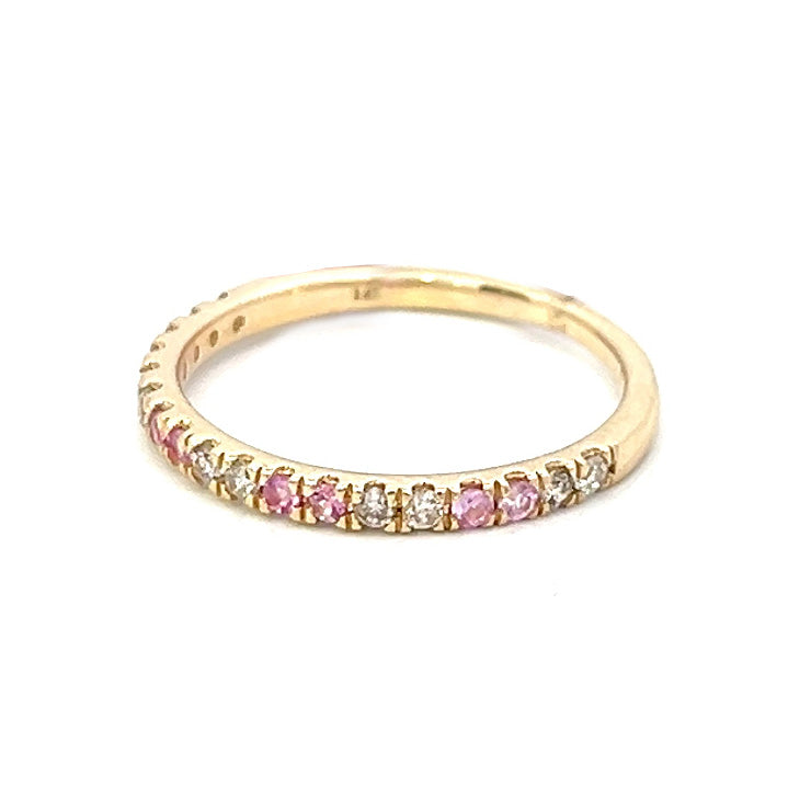 0.35cttw Pink Sapphire and Diamond Ring | 14k Gold Pink Ring