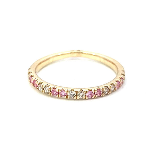 0.35cttw Pink Sapphire and Diamond Ring | 14k Gold Pink Ring