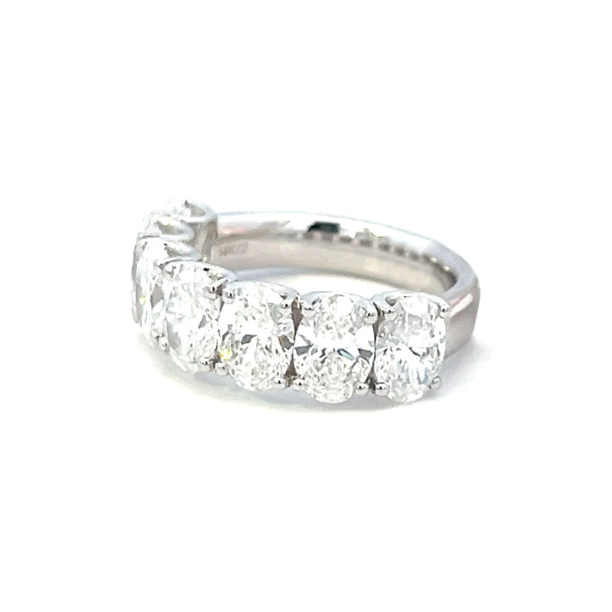 5.13cttw Oval Diamond Engagement Ring | Half Eternity Wedding Band | Diamond Ring Houston