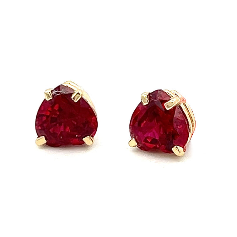 4.00cttw Ruby Stud Earrings | Gold Ruby Earrings | 14k Yellow Gold