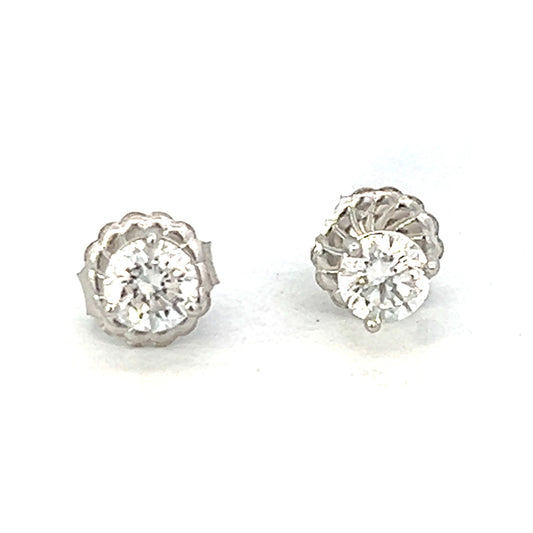 0.86cttw Diamond Stud Earrings | White Gold Diamond Earrings | Dia Studs