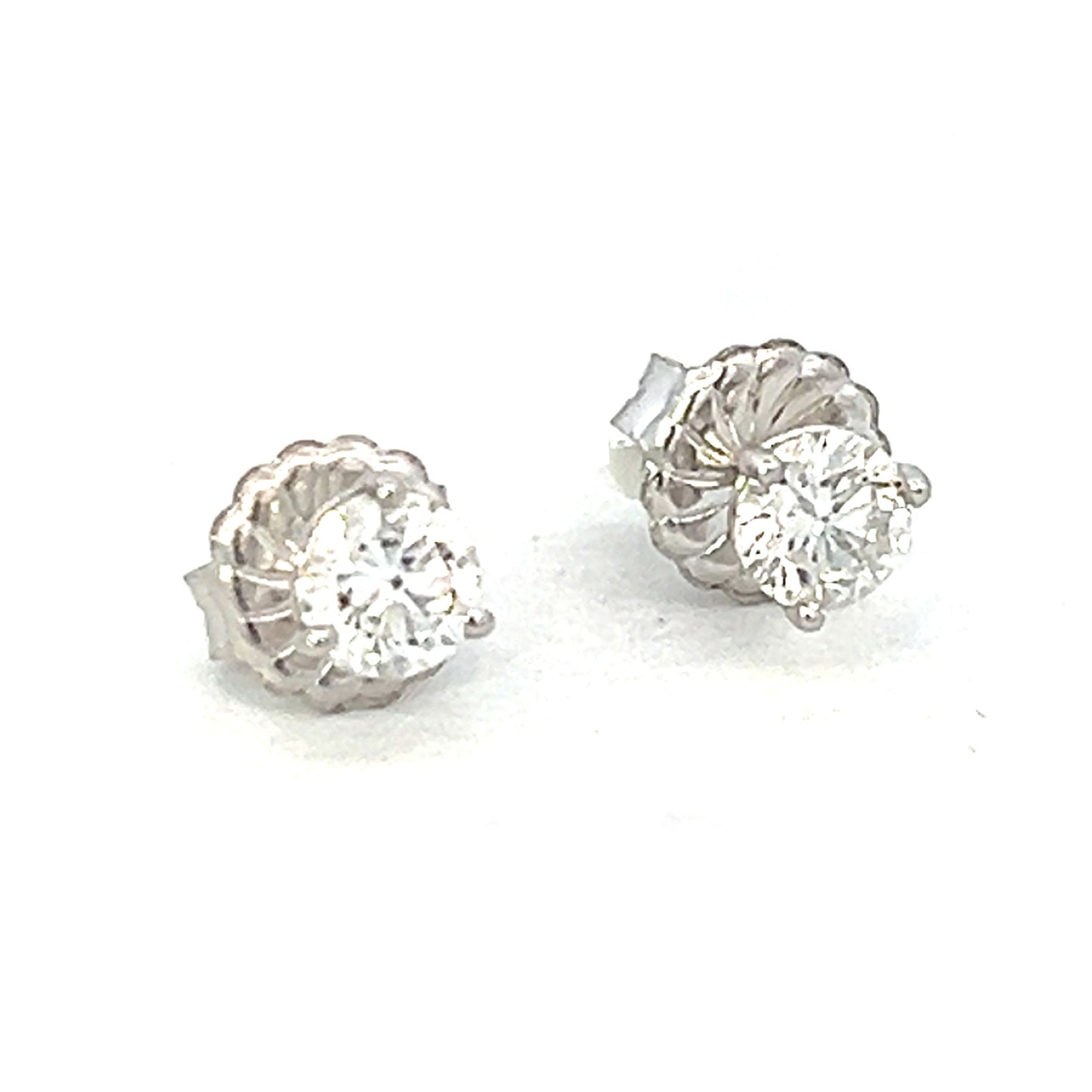 0.86cttw Diamond Stud Earrings | White Gold Diamond Earrings | Dia Studs