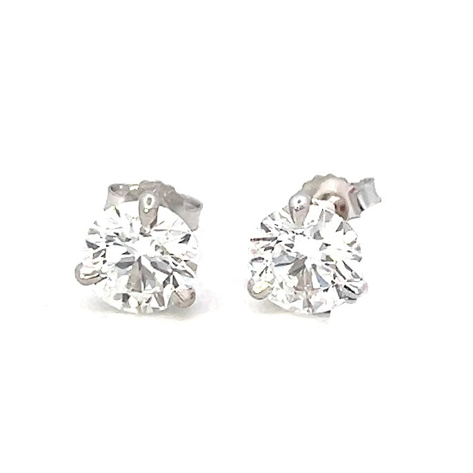 3.16cttw Diamond Stud Earrings | White Gold Diamond Earrings | Dia Studs