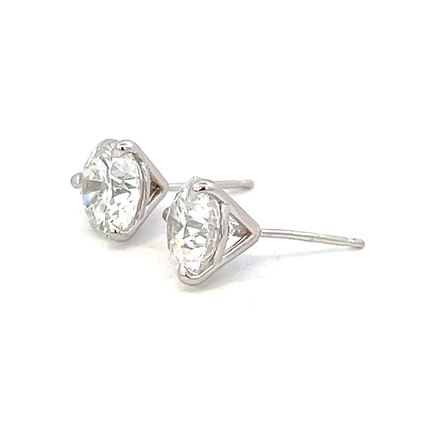 4.18cttw Diamond Stud Earrings | White Gold Diamond Earrings | Dia Studs