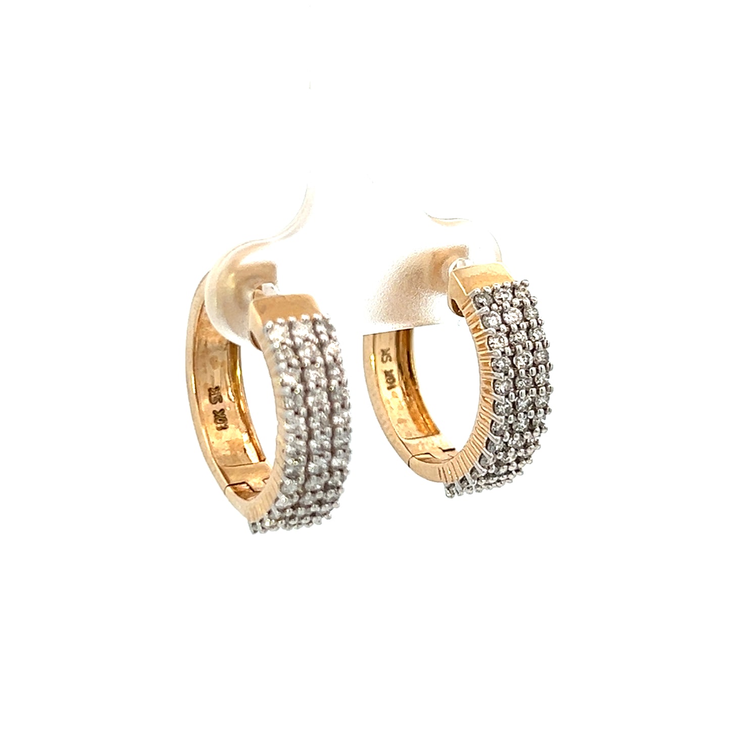 1 Carat Gold Diamond Hoop Earrings | 10k Yellow Gold