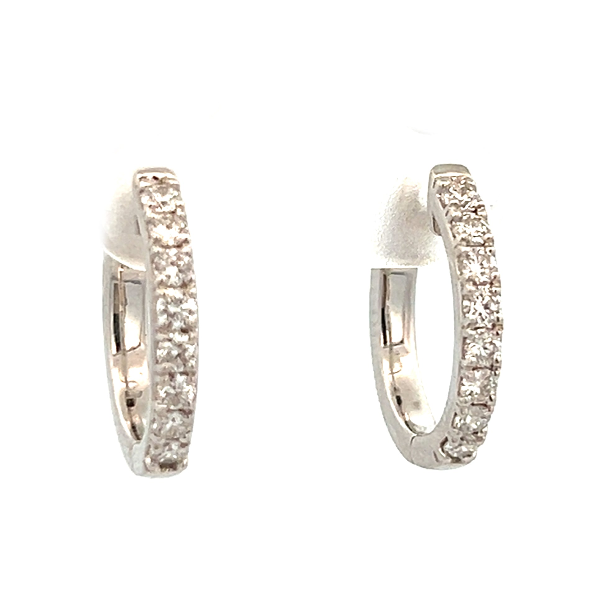 0.75cttw Diamond Hoop Earrings | Diamond Hoop Earring | Gold Hoop Earrings | 14k White Gold Earrings