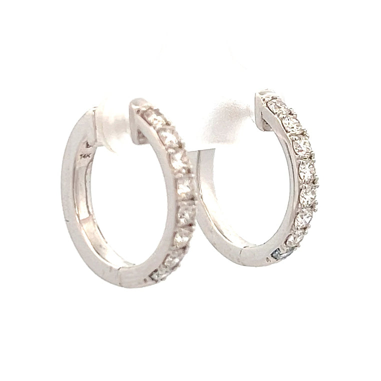 0.75cttw Gold Diamond Hoop Earrings | Small Hoop Earrings With Diamonds | 20mm Gold Hoop Earrings | Gold Hoop Earrings With Diamonds | Diamond Earrings Houston