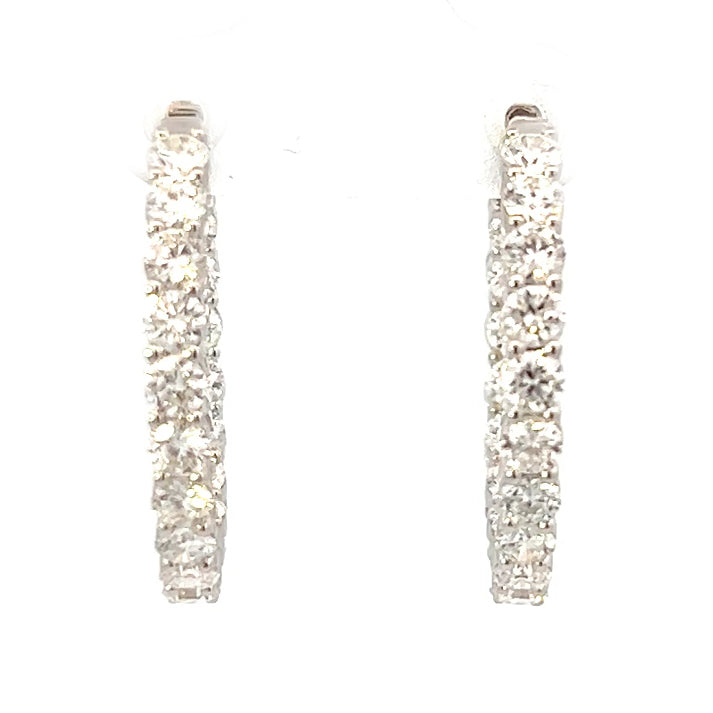 3.32cttw Gold Diamond Hoop Earrings | Hoop Earrings With Diamonds | 25mm Gold Hoop Earrings | Gold Hoop Earrings With Diamonds | Diamond Earrings Houston