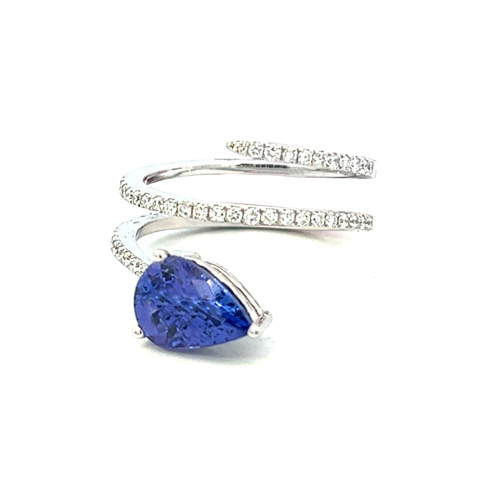 2.29cttw Pear Shaped Tanzanite Ring | Tanzanite Pear Ring | Fashion Ring