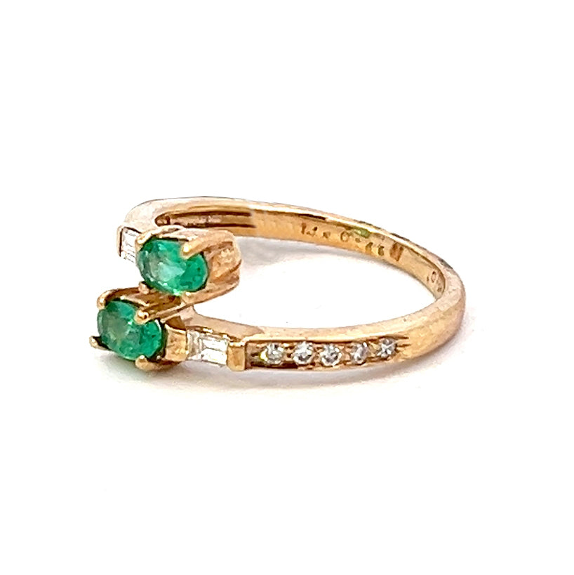 0.70cttw Emerald Gold Ring | Emerald Stacking Ring | Klein's Jewelry