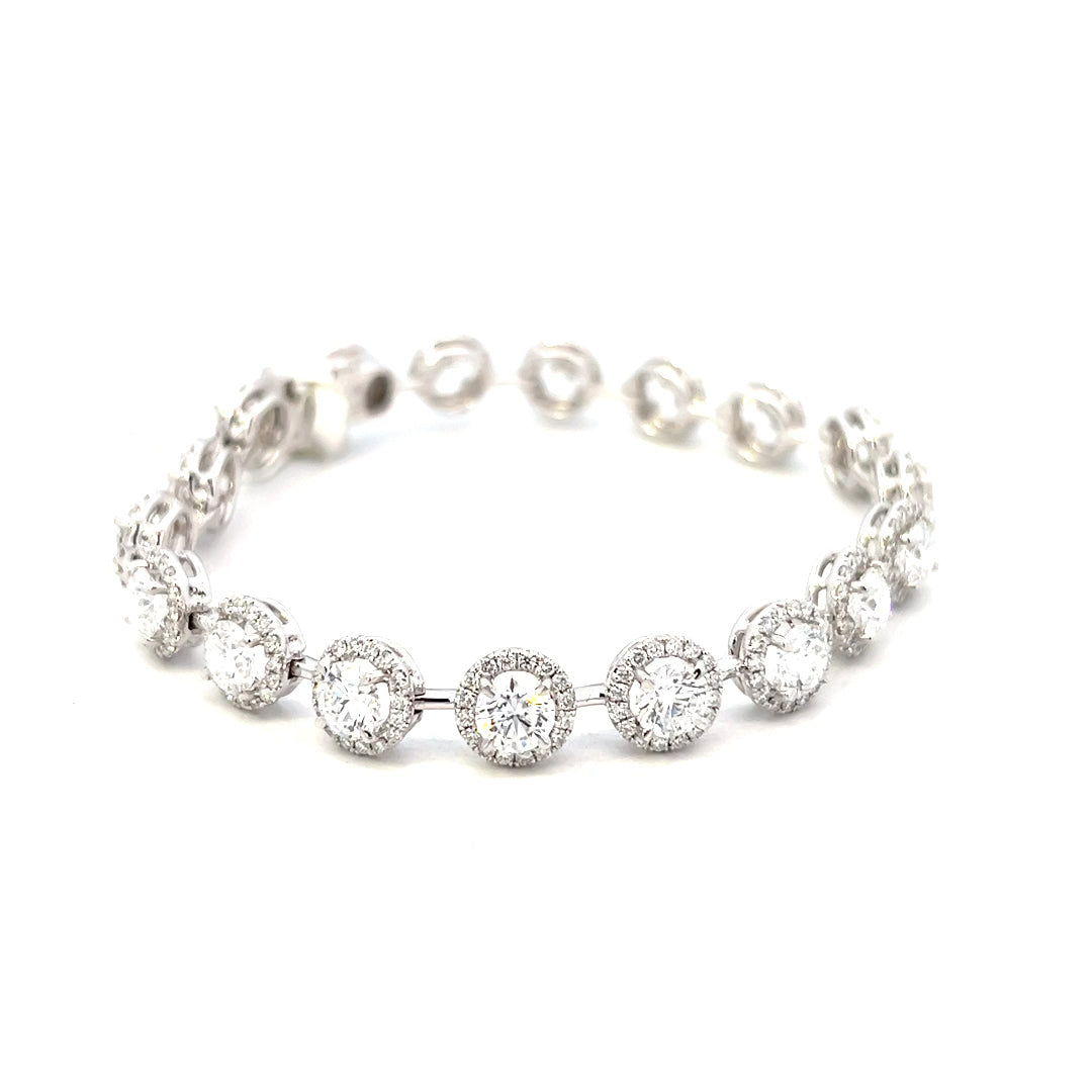 18k White Gold Tennis Bracelet | 11.10cttw Diamond Tennis Bracelet White Gold