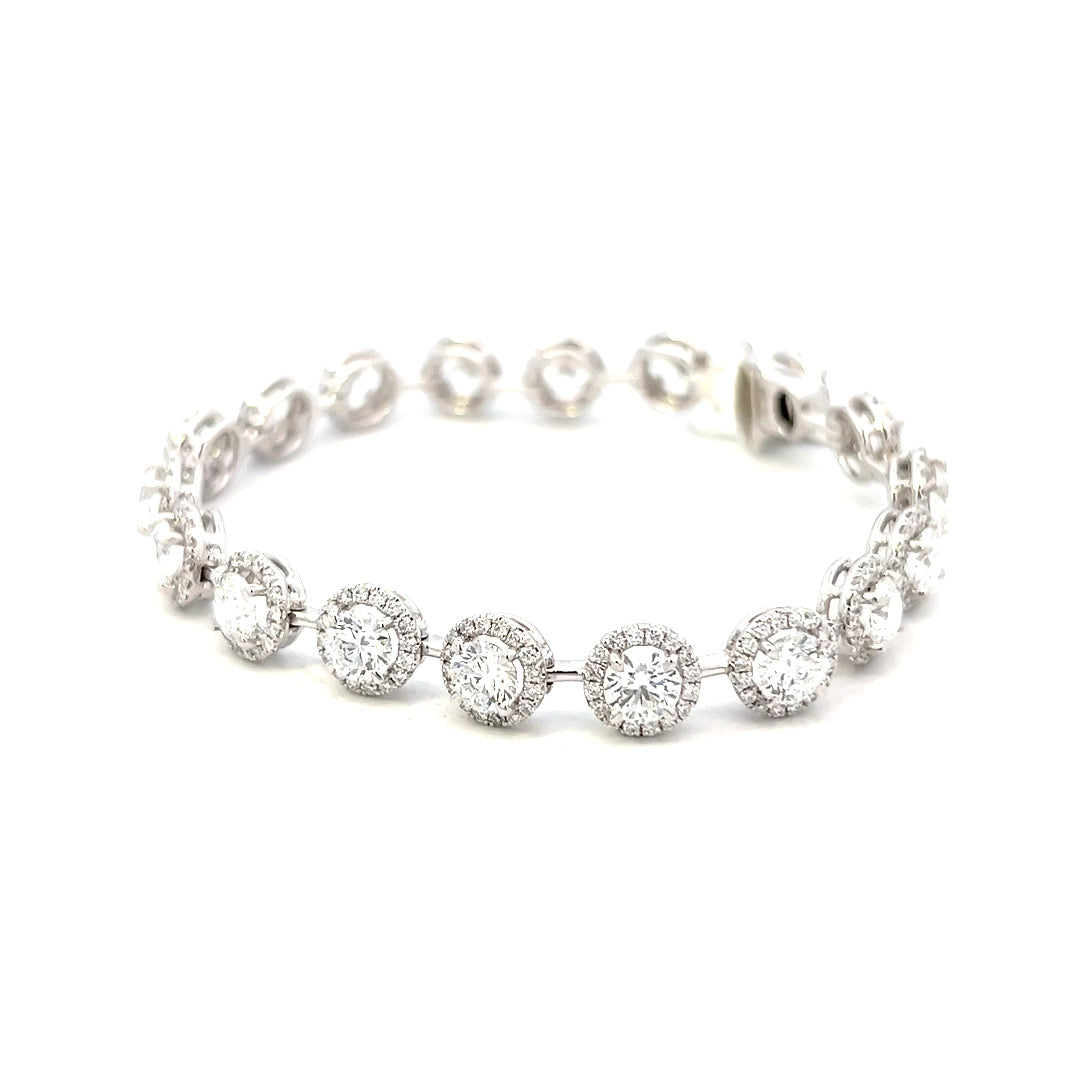 18k White Gold Tennis Bracelet | 11.10cttw Diamond Tennis Bracelet White Gold