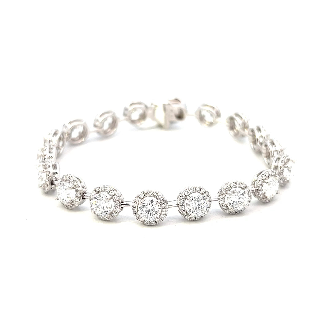 18k White Gold Tennis Bracelet | 11.10cttw Diamond Tennis Bracelet White Gold