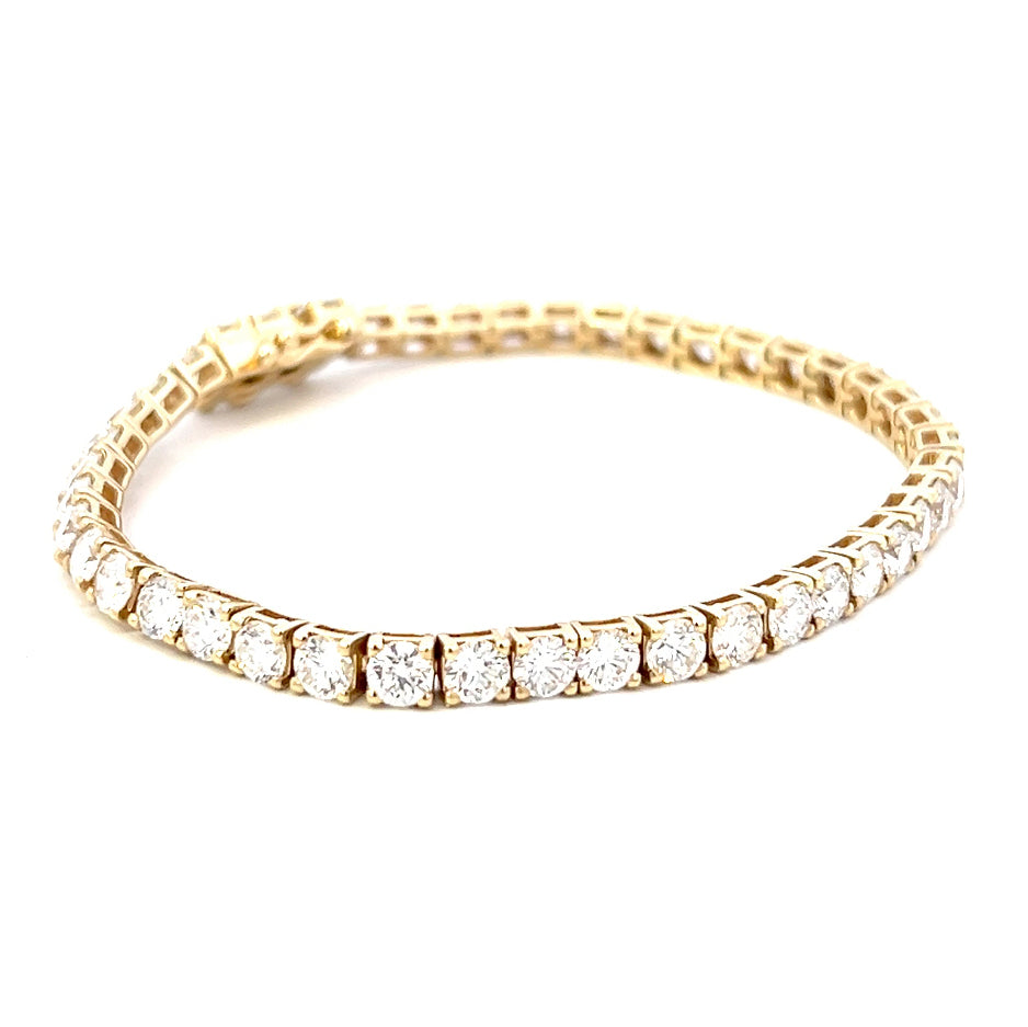 10 Carat Tennis Bracelet | Lab Grown Diamonds Tennis Bracelet | 14k Yellow Gold Tennis Bracelet