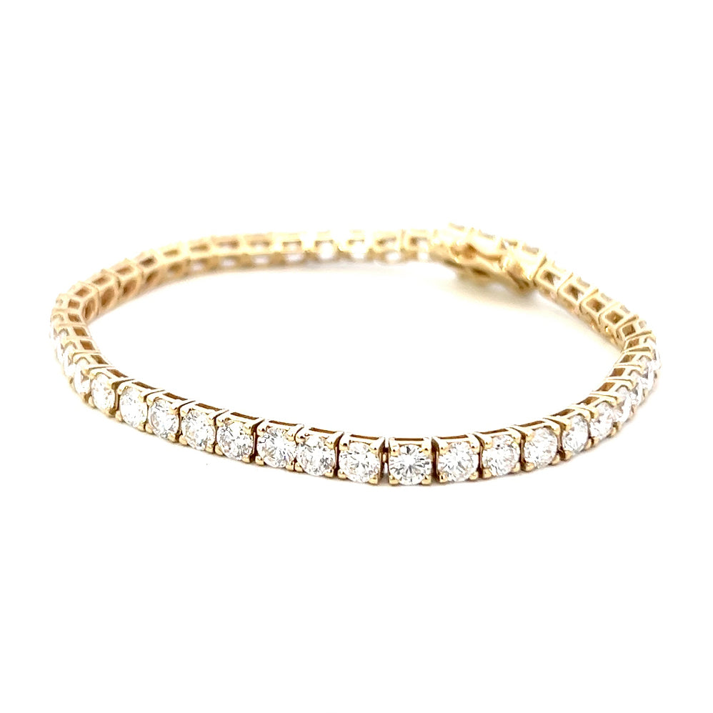 10 Carat Tennis Bracelet | Lab Grown Diamonds Tennis Bracelet | 14k Yellow Gold Tennis Bracelet