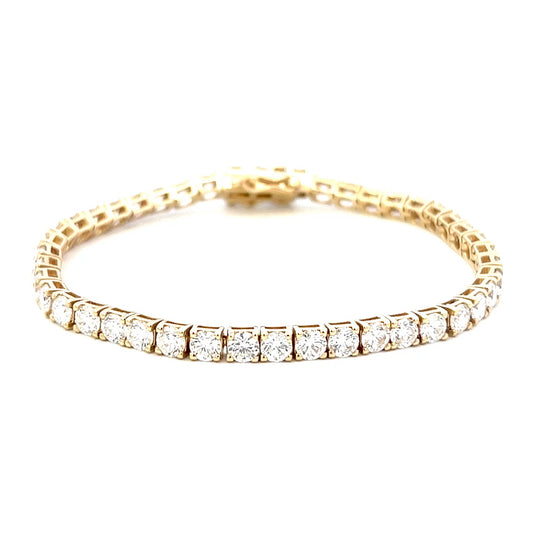 10 Carat Tennis Bracelet | Lab Grown Diamonds Tennis Bracelet | 14k Yellow Gold Tennis Bracelet