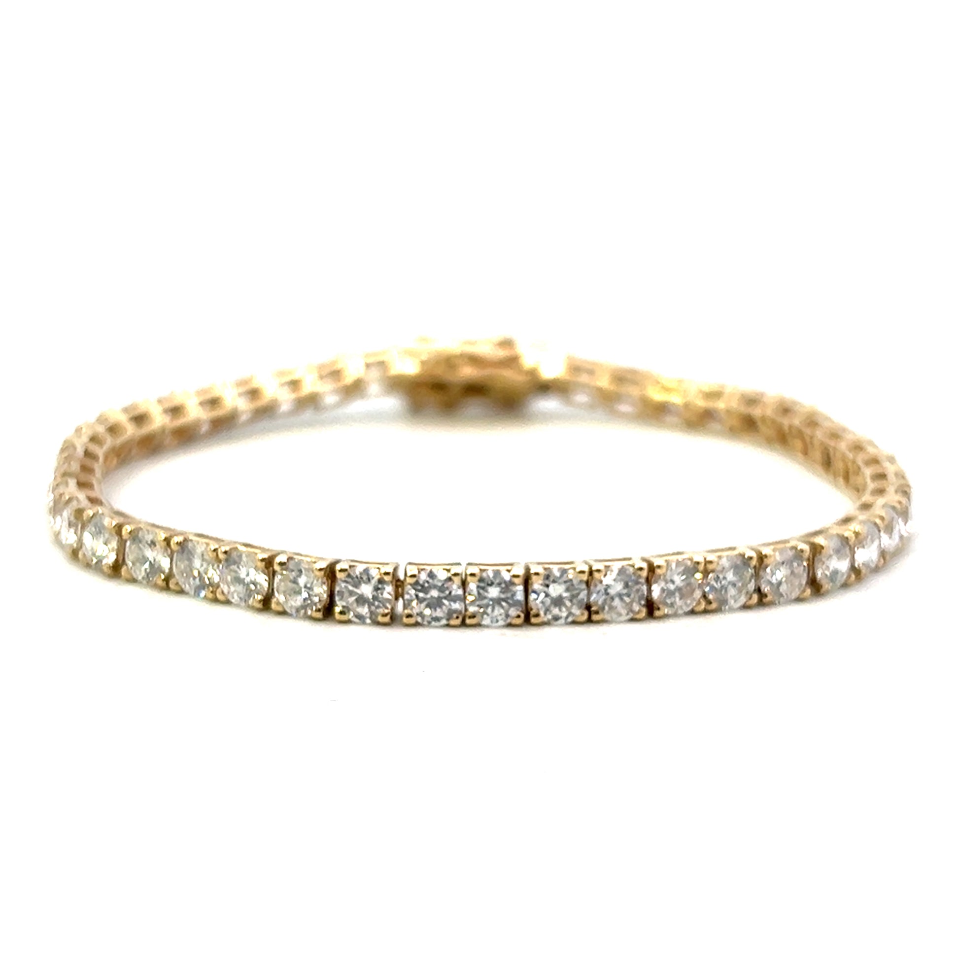 10 Carat Tennis Bracelet | Lab Grown Diamonds Tennis Bracelet | 14k Yellow Gold Tennis Bracelet