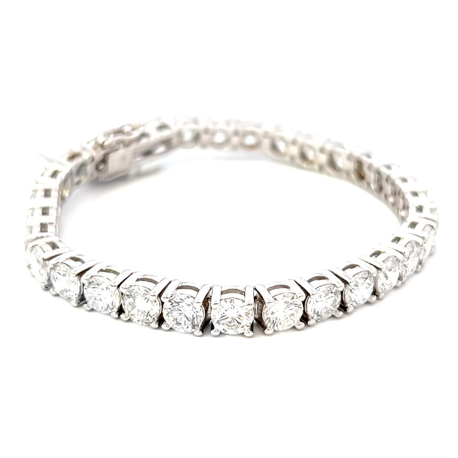 20.05cttw Lab Grown Diamonds Tennis Bracelet | 14k White Gold Tennis Bracelet