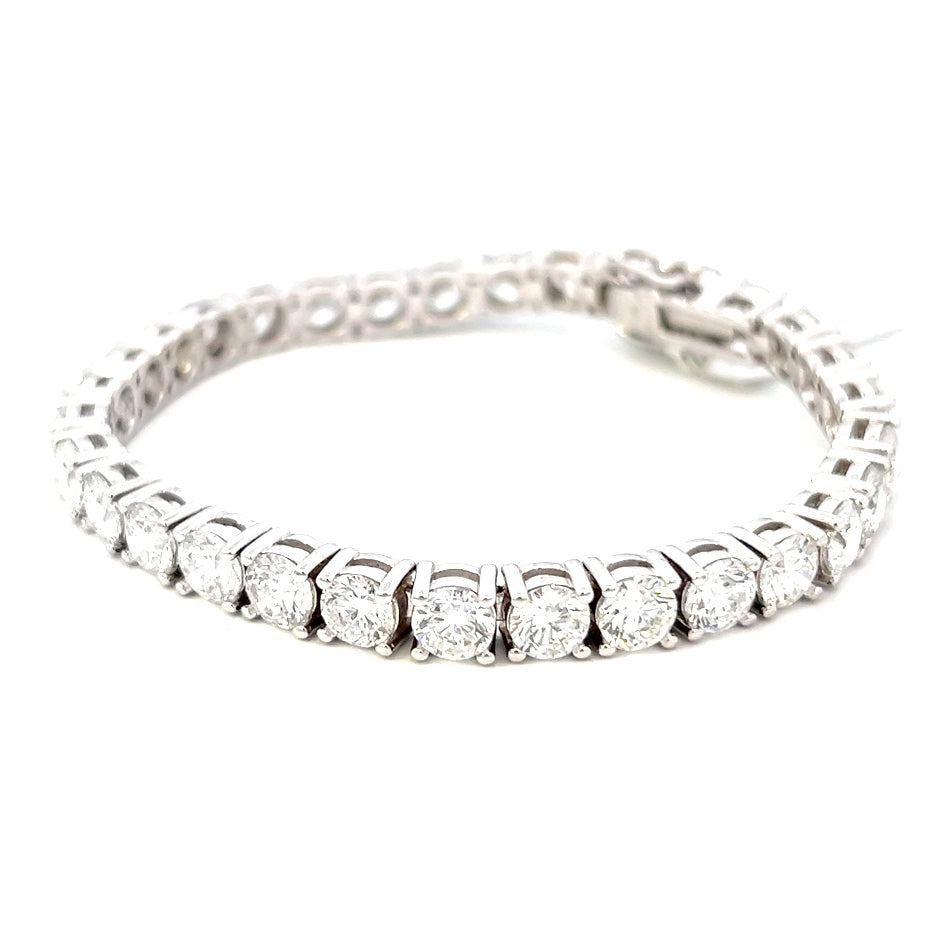 20.05cttw Lab Grown Diamonds Tennis Bracelet | 14k White Gold Tennis Bracelet