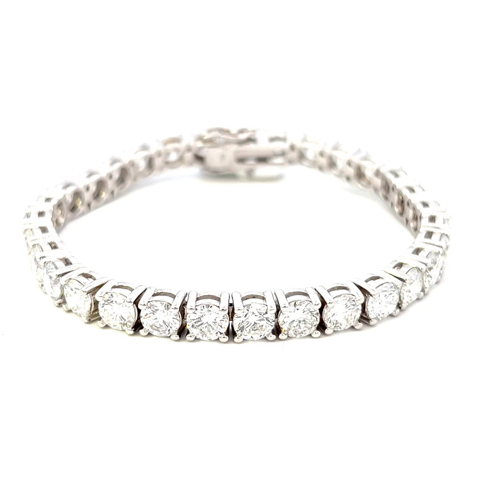 20.05cttw Lab Grown Diamonds Tennis Bracelet | 14k White Gold Tennis Bracelet