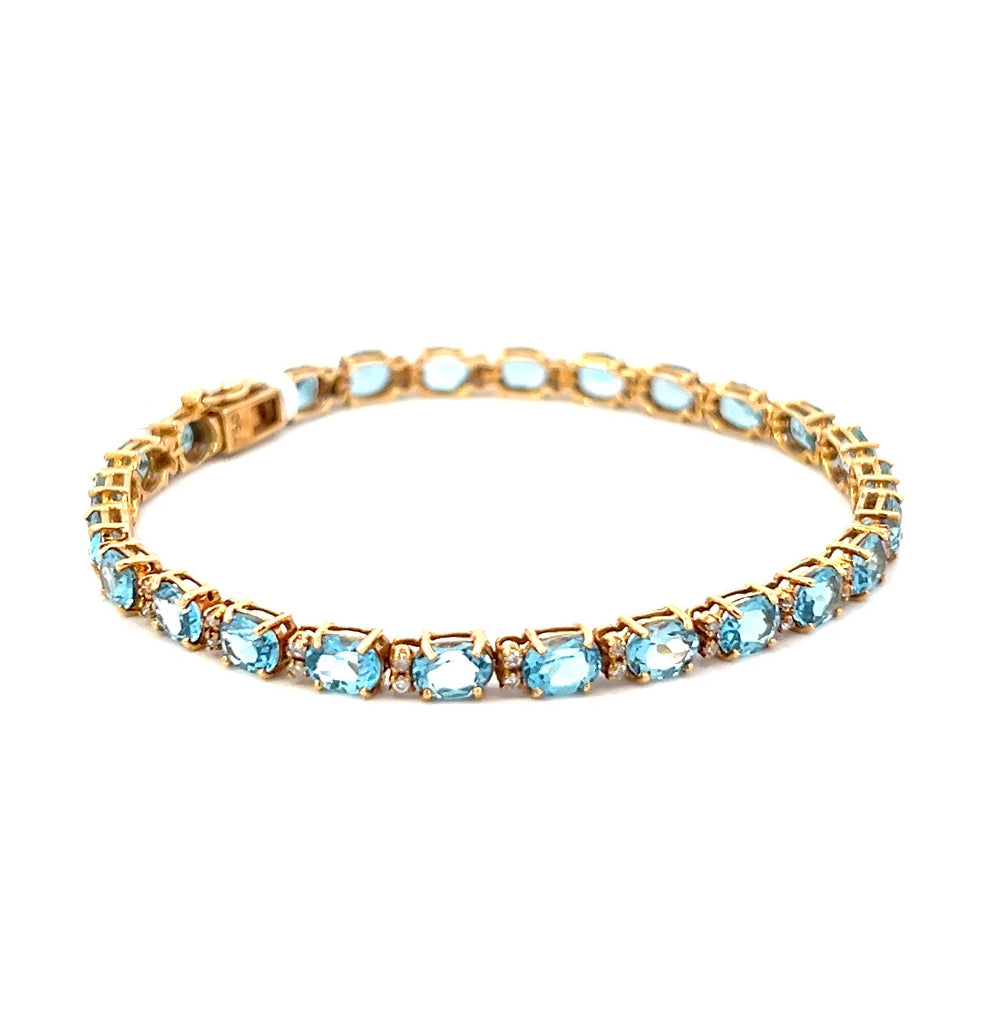 6.01cttw Blue Topaz Bracelet | Topaz Bracelet | Klein's Jewelry Houston