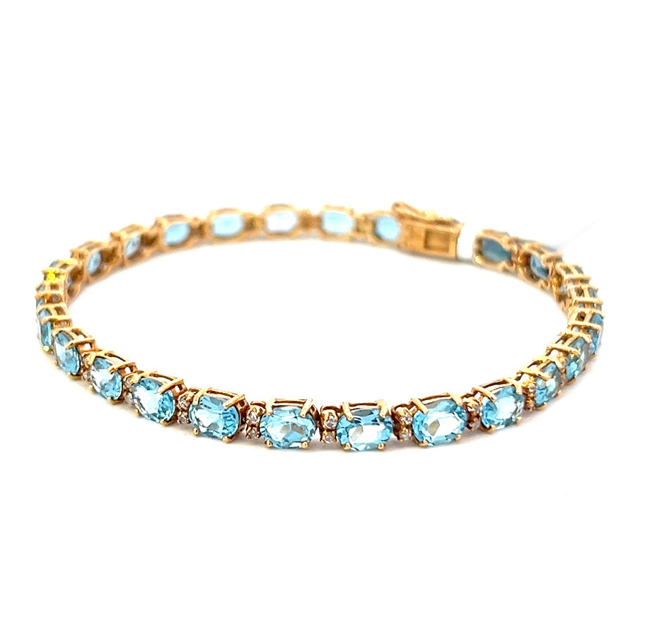 6.01cttw Blue Topaz Bracelet | Topaz Bracelet | Klein's Jewelry Houston