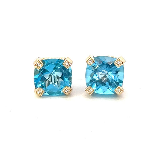 6.00ct Blue Topaz Earrings | London Blue Topaz Earrings