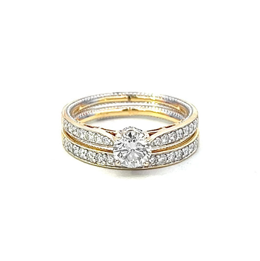 1.53cttw Natural Diamond Engagement Rings Set | Engagement Ring Gold