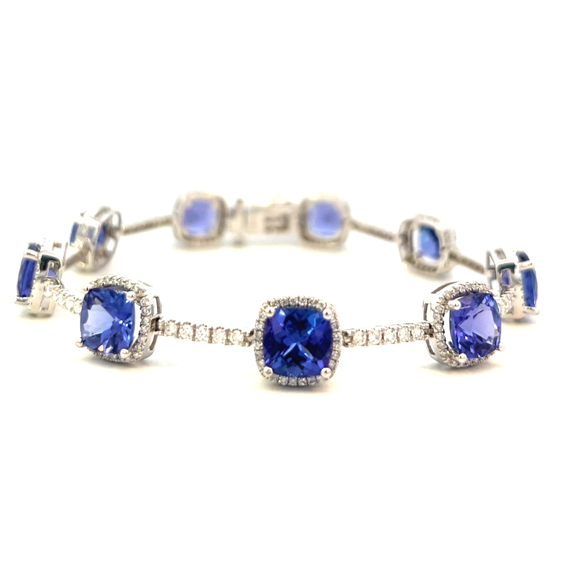 15.78cttw Tanzanite Bracelet | Tanzanite Diamond Bracelet | Diamond Bracelet Houston