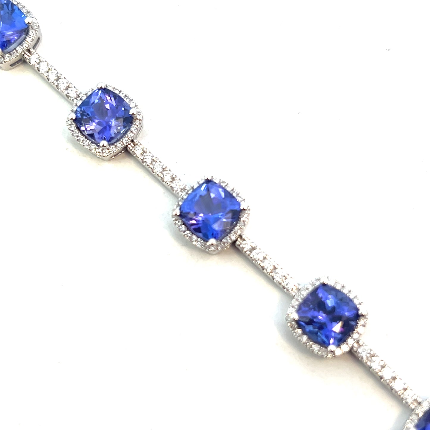 15.78cttw Tanzanite Bracelet | Tanzanite Diamond Bracelet | Diamond Bracelet Houston