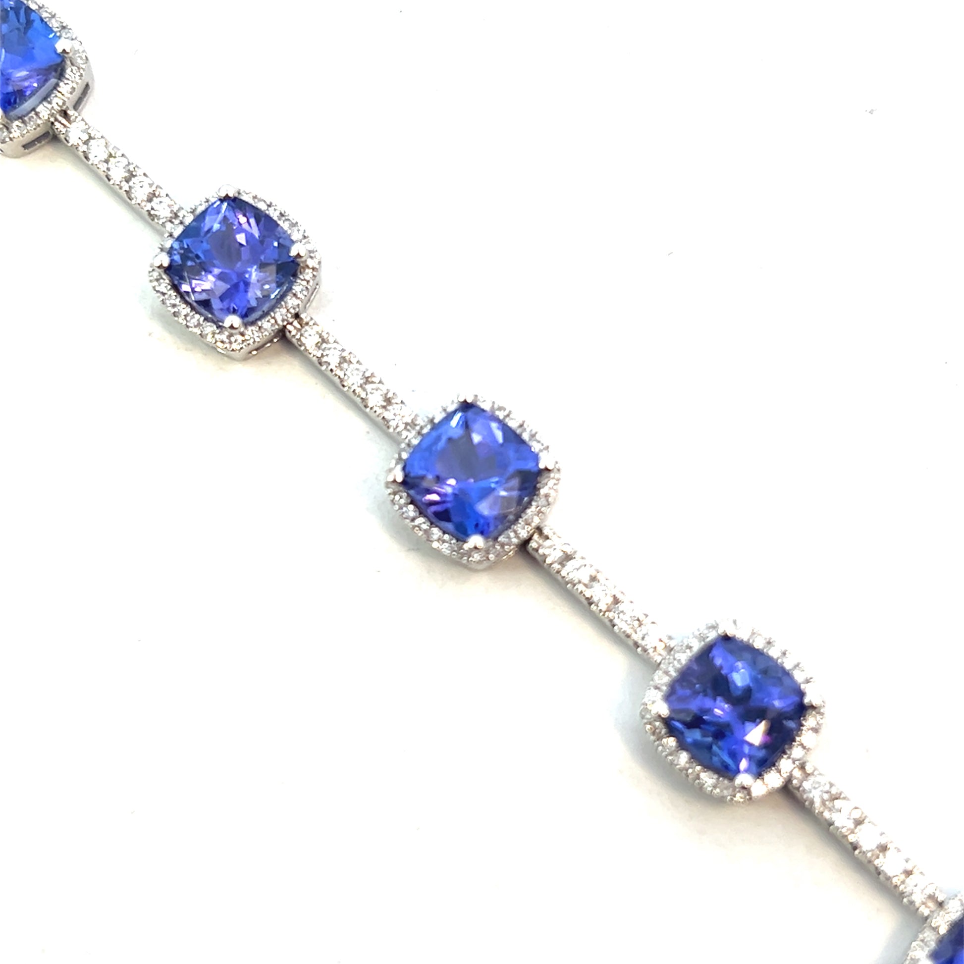 15.78cttw Tanzanite Bracelet | Tanzanite Diamond Bracelet | Diamond Bracelet Houston