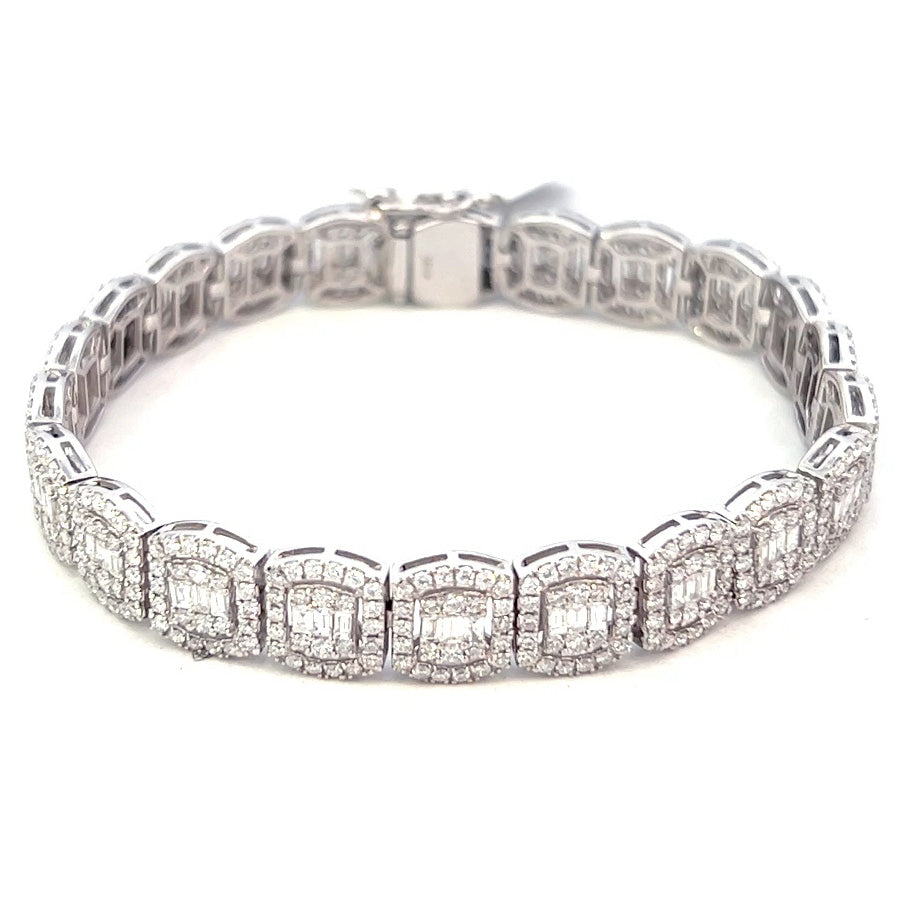 5.78cttw White Gold Diamond Tennis Bracelet | 14k White Gold