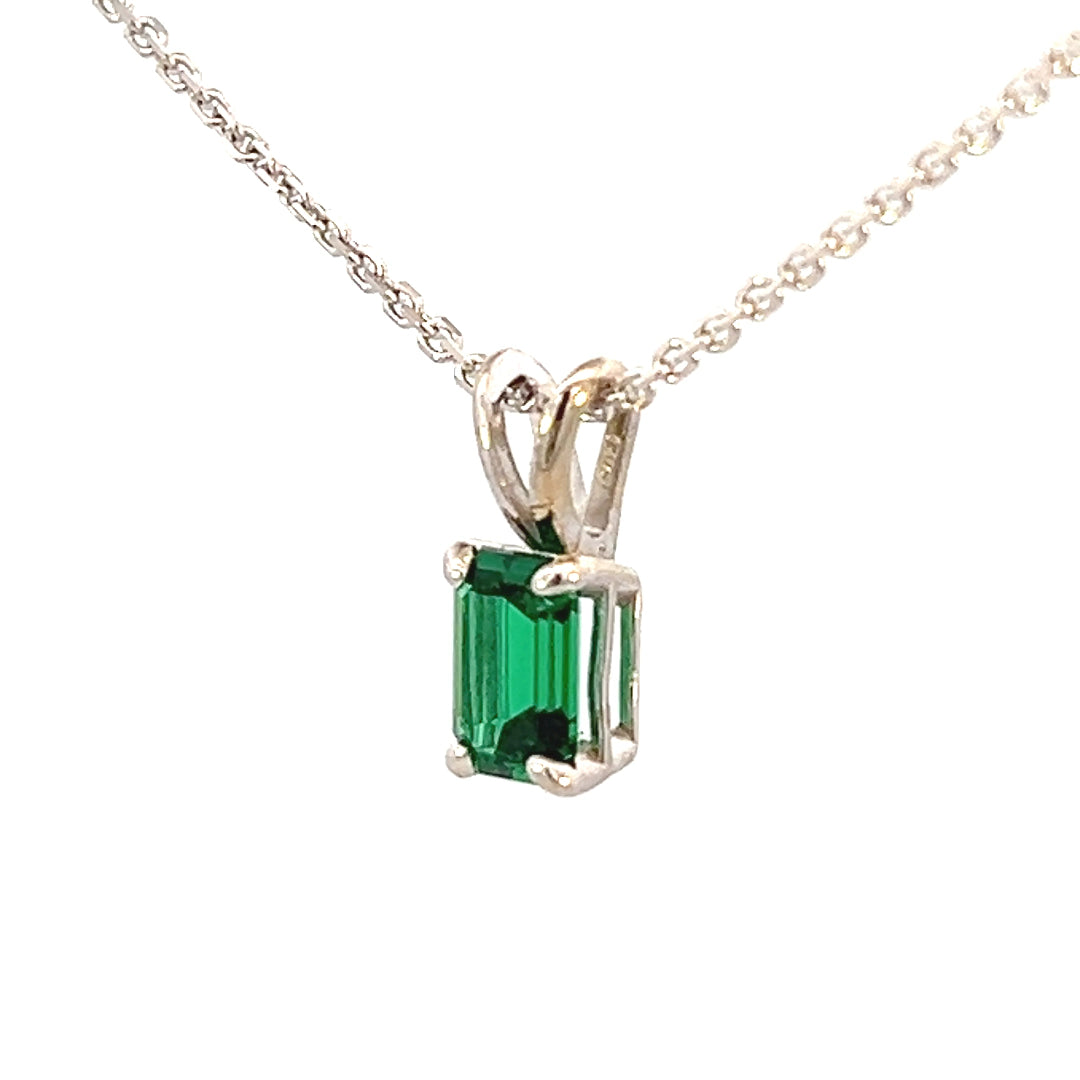  1.00cttw Lab Grown Emerald Necklace | Emerald Necklace Pendant