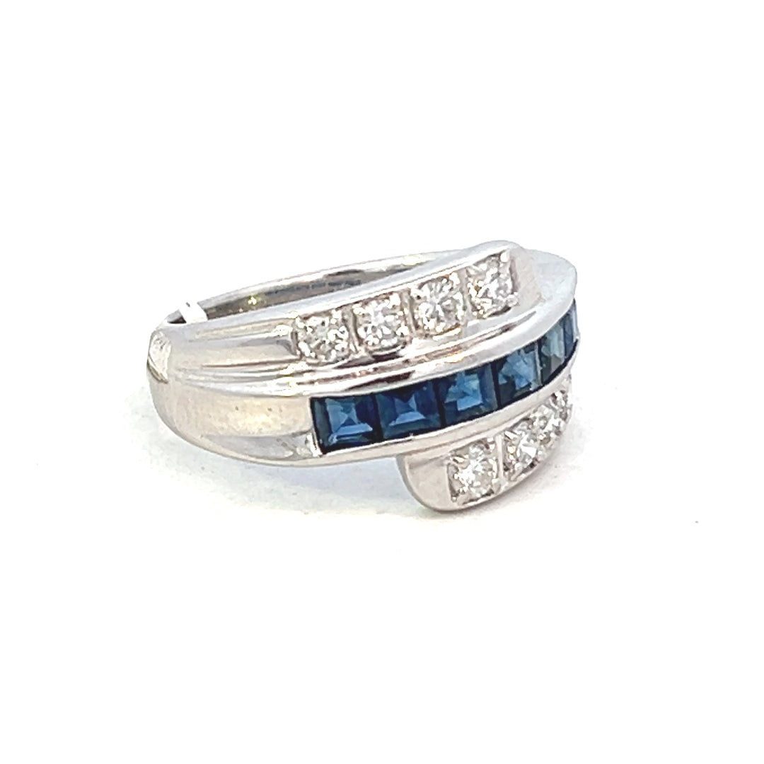 1.21cttw Sapphire and Diamond Ring | Blue Sapphire and Diamond Ring | Platinum