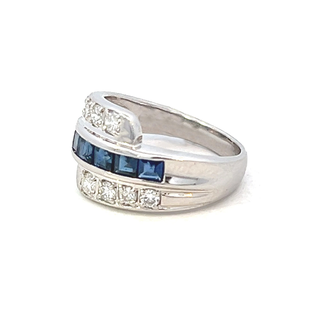 1.21cttw Sapphire and Diamond Ring | Blue Sapphire and Diamond Ring | Platinum