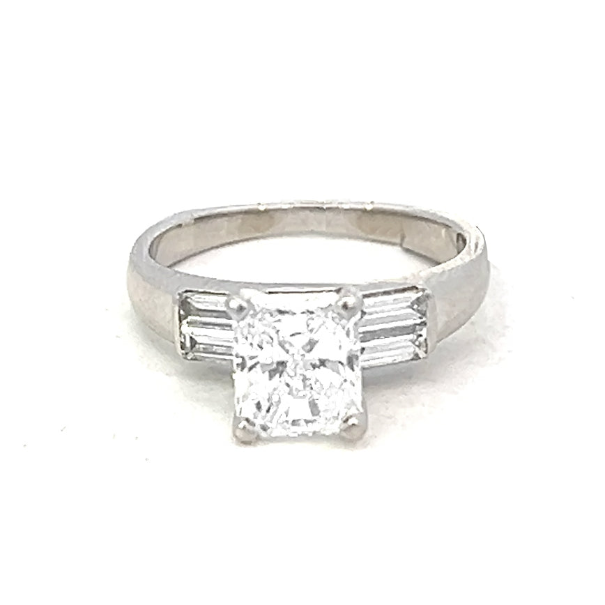 1.67cttw Natural Diamond Engagement Ring | Princess Cut Engagement Ring