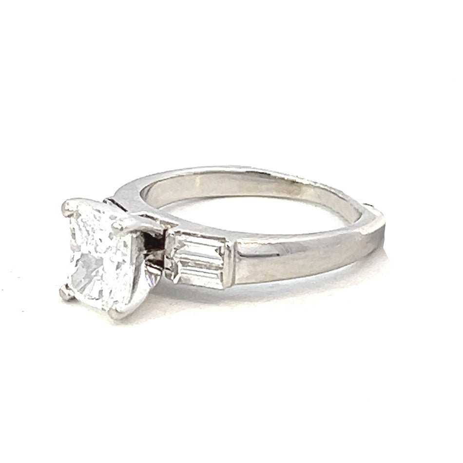 1.67cttw Natural Diamond Engagement Ring | Princess Cut Engagement Ring