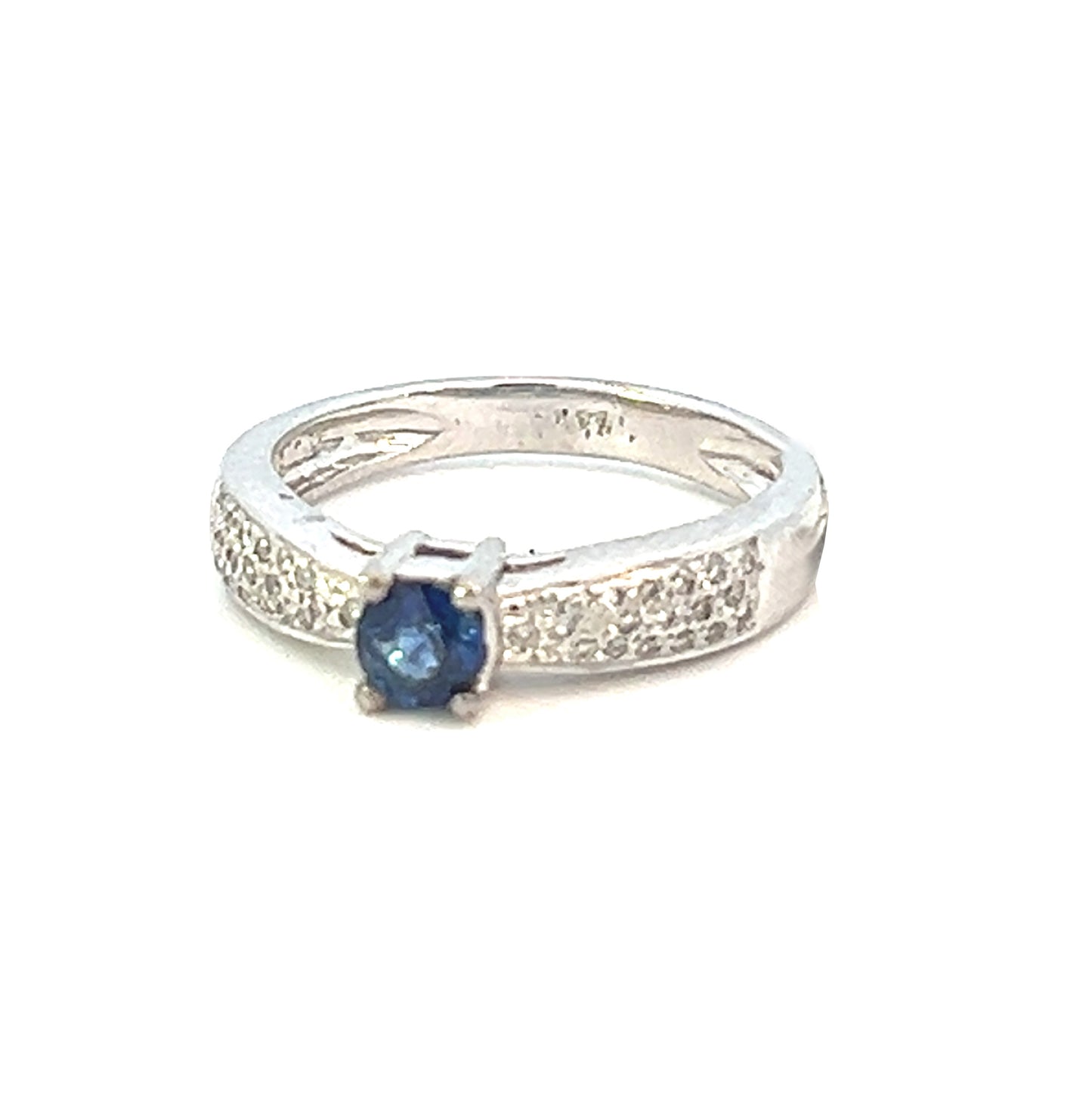 .57cttw Blue Sapphire and Diamond Ring | Sapphire Engagement Ring