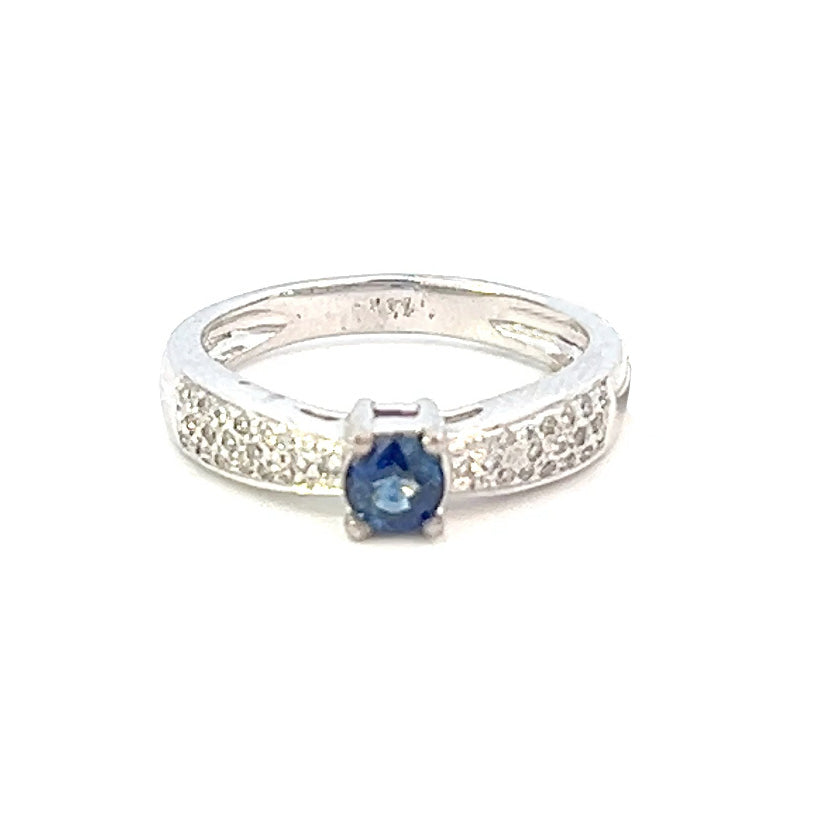 .57cttw Blue Sapphire and Diamond Ring | Sapphire Engagement Ring