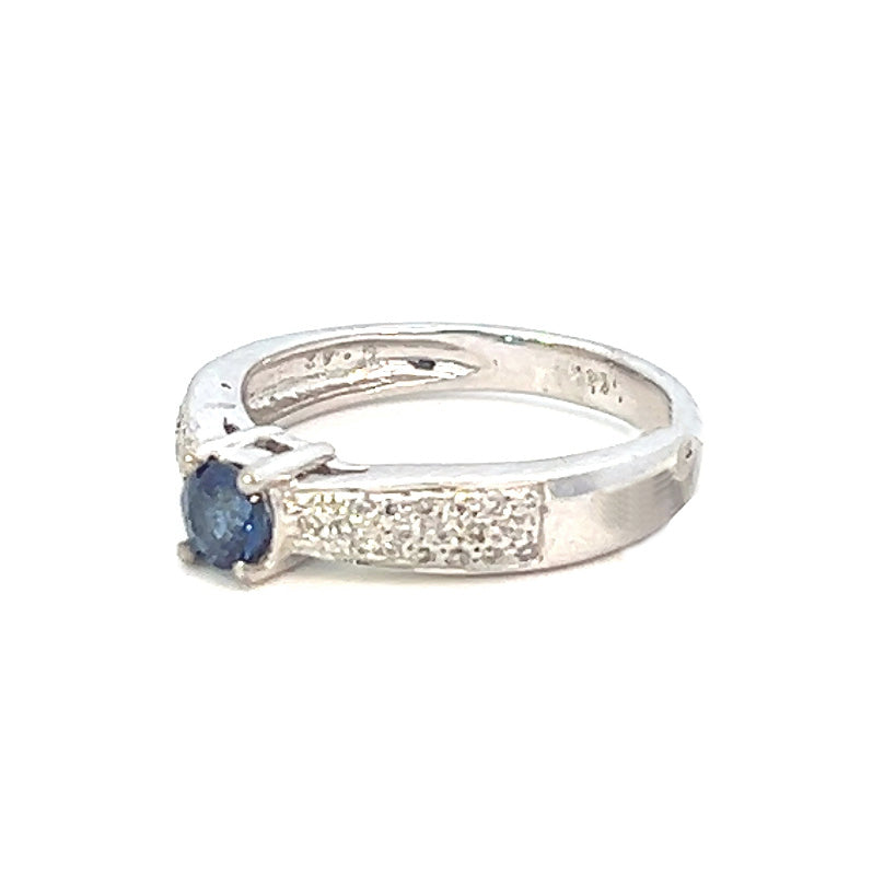 .57cttw Blue Sapphire and Diamond Ring | Sapphire Engagement Ring