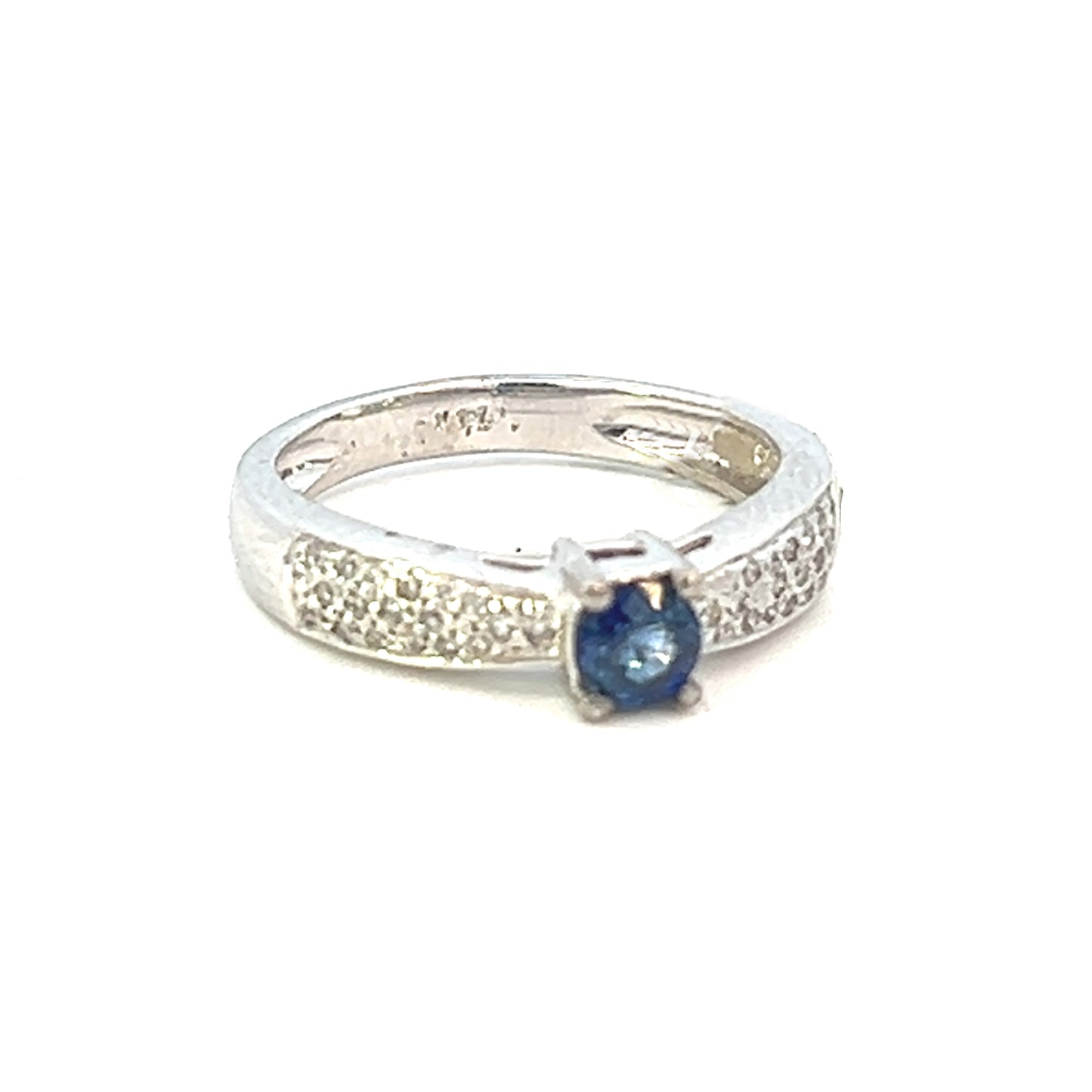 .57cttw Blue Sapphire and Diamond Ring | Sapphire Engagement Ring