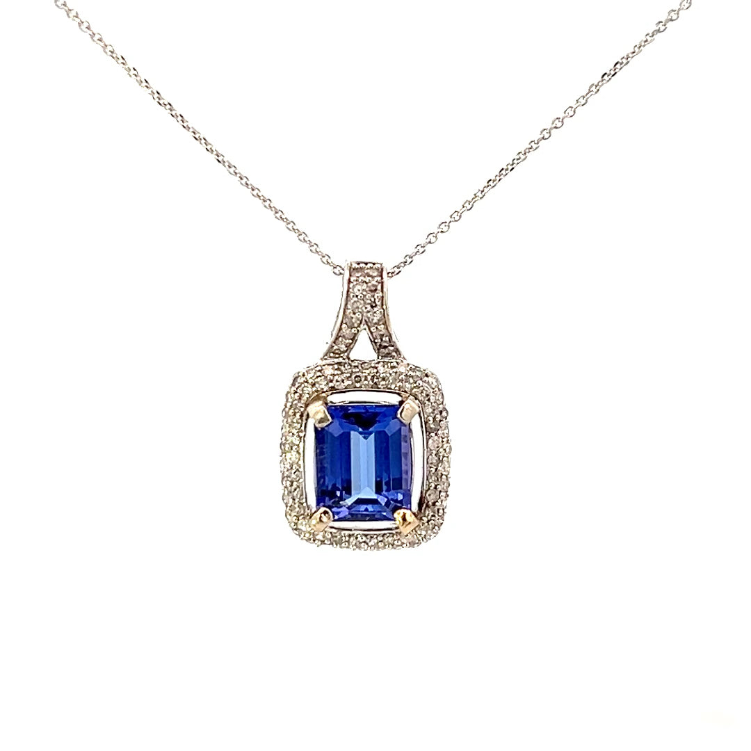 4.04cttw Tanzanite Necklace Gold | Tanzanite Necklace