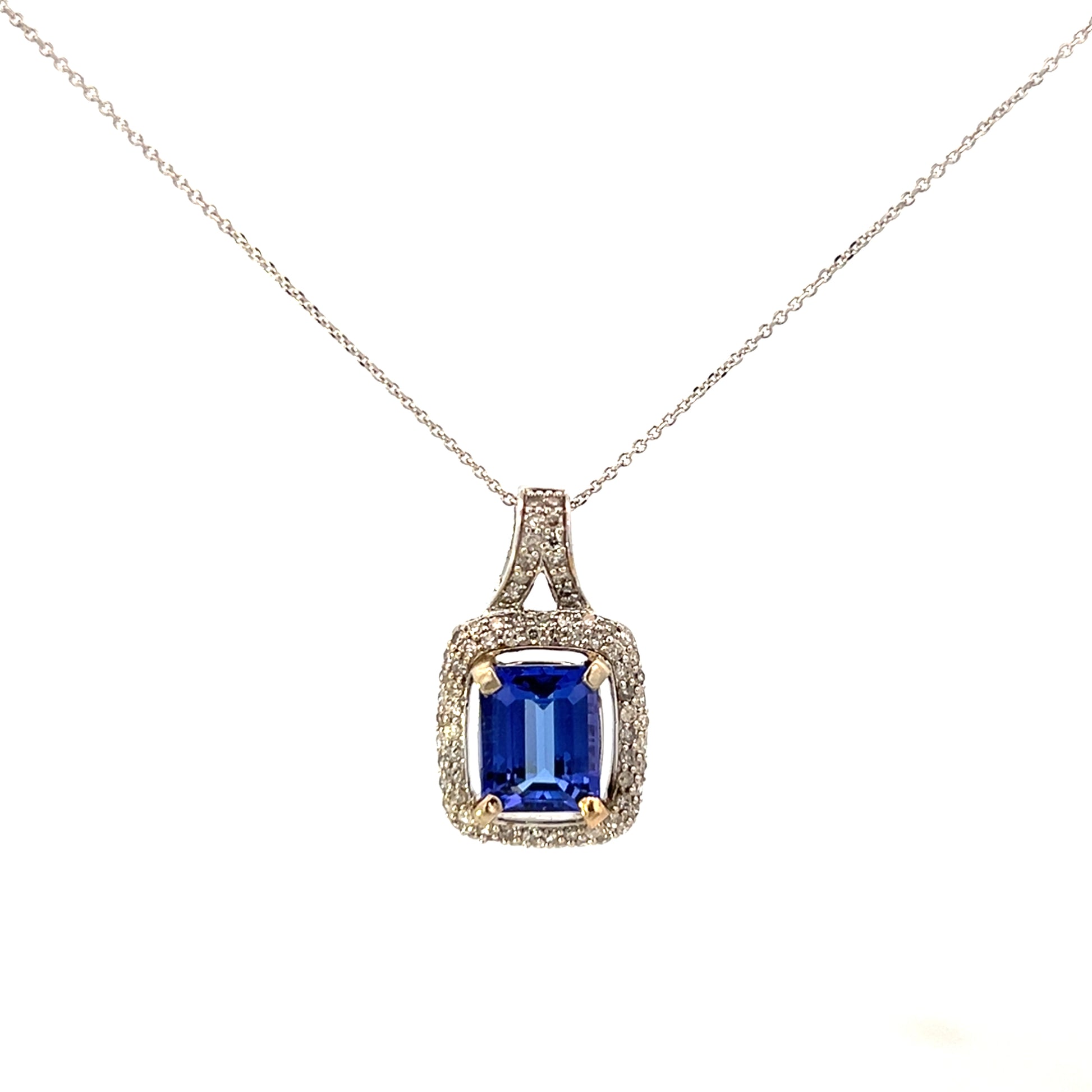 4.04cttw Tanzanite Necklace Gold | Tanzanite Necklace